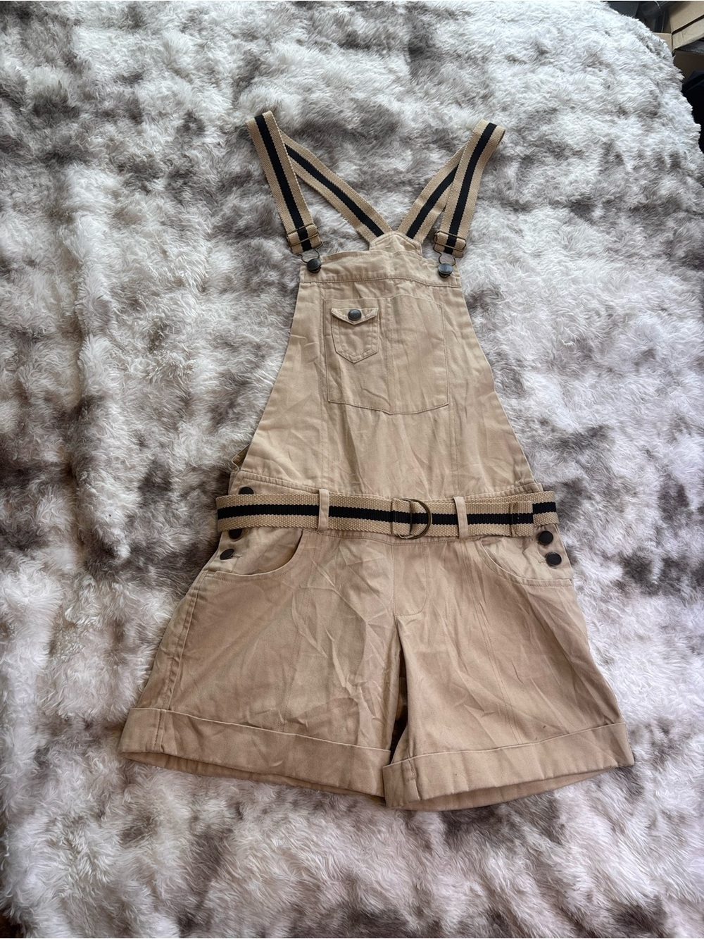 Vintage Y2K Rare Euro Jinglers Beige overalls